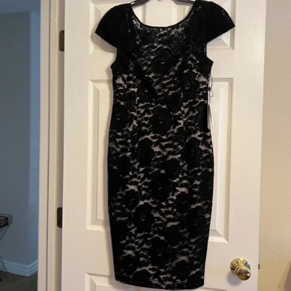 Adrianna Papell | Dresses | Adrianna Papell Floral Lace Cap Sleeve Sheath  Dress | Poshmark